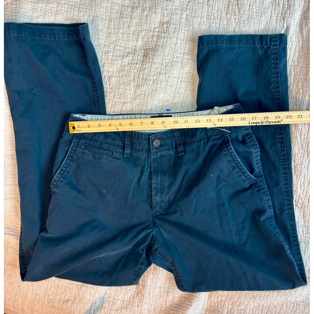 American Eagle Mens Original Boot Cut Chino Pants Navy Blue 33x34 Cotton
